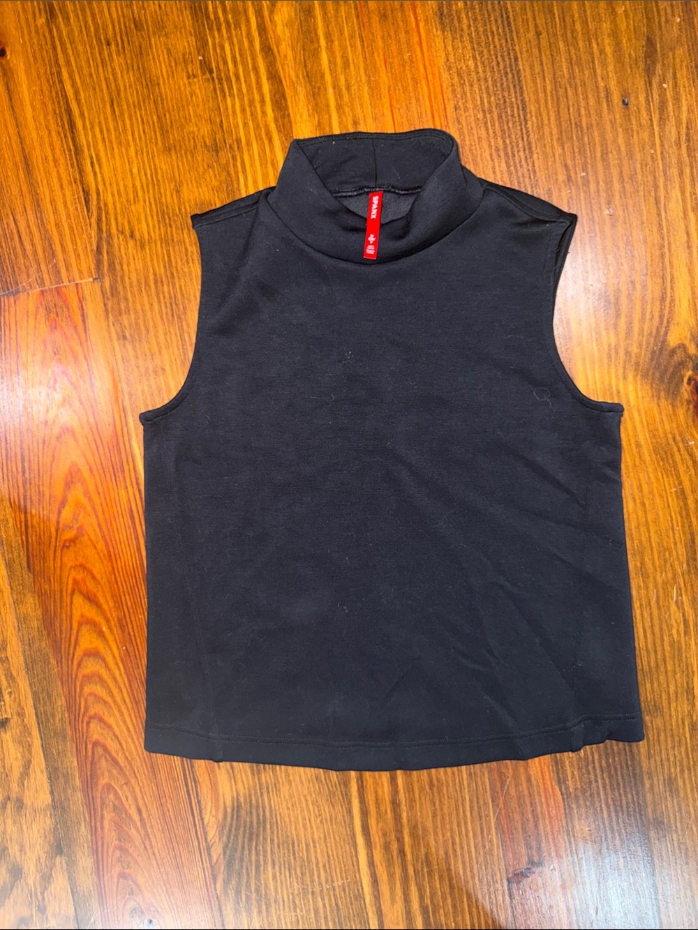 SPANX Black Mock Neck Sleeveless Top with Red Tag